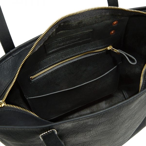 Leather Shoulder Bag Large Black Leather Duvall Leatherwork 