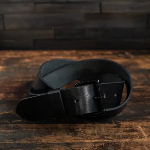 black leather belt