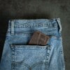 Men's vintage brown slim wallet handmade in America