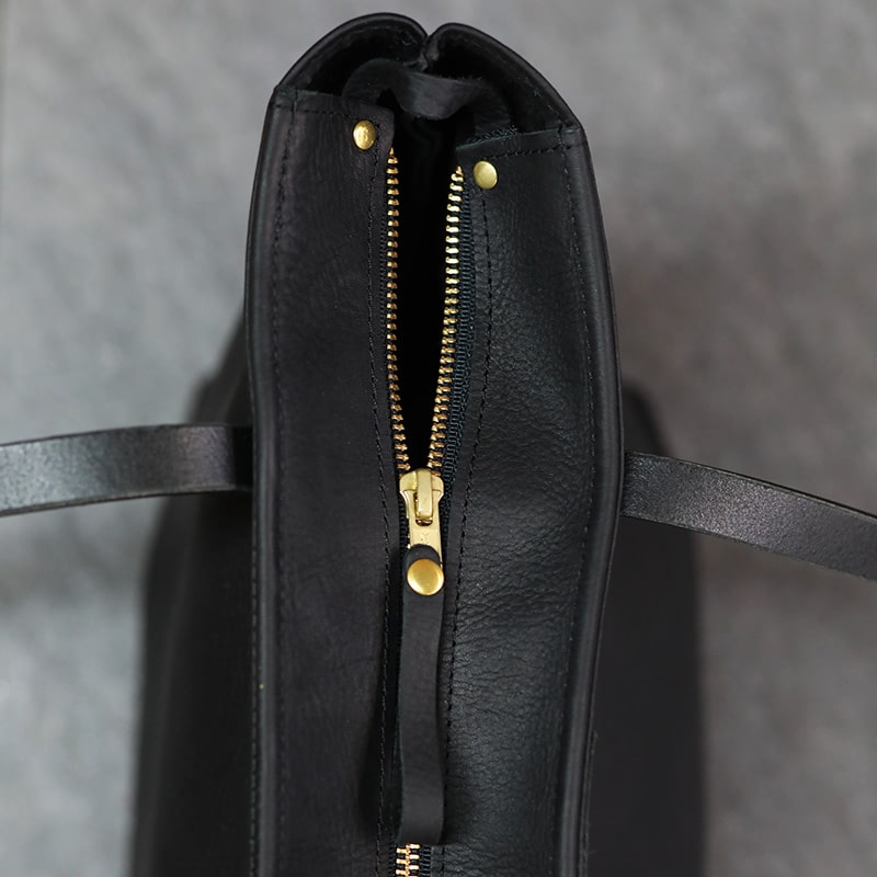 Leather Shoulder Bag Black