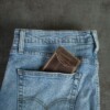 Men's wallet, Minimalist style in jean pocket