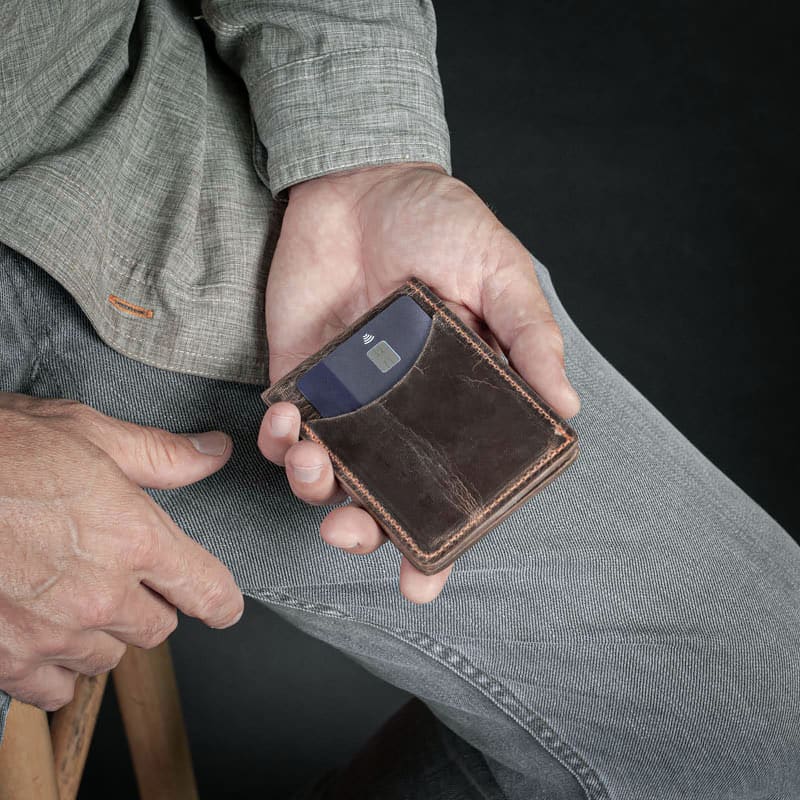 Minimalist Slim Wallet For Men, Premium Leather Wallet With Money Clip,  Rfid Blocking Front Pocket Stylish Bifold Wallet (classic Brown)