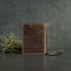 Vintage brown leather notebook wallet made in USA