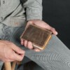Men's perfect size leather notebook wallet