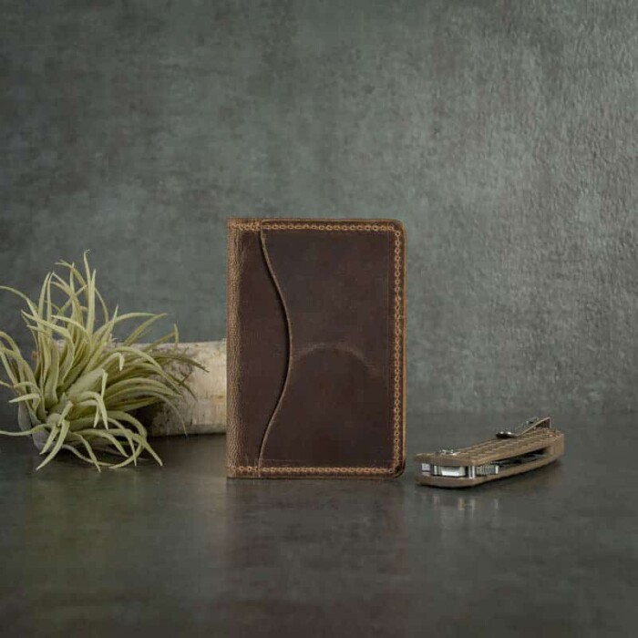The Small Wallet made with premium vintage brown cowhide leather for real men
