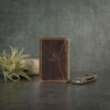 Full grain vintage brown leather small wallet