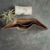 Men's trifold wallet made with vintage brown leather