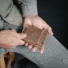 Made in America trifold vintage brown wallet