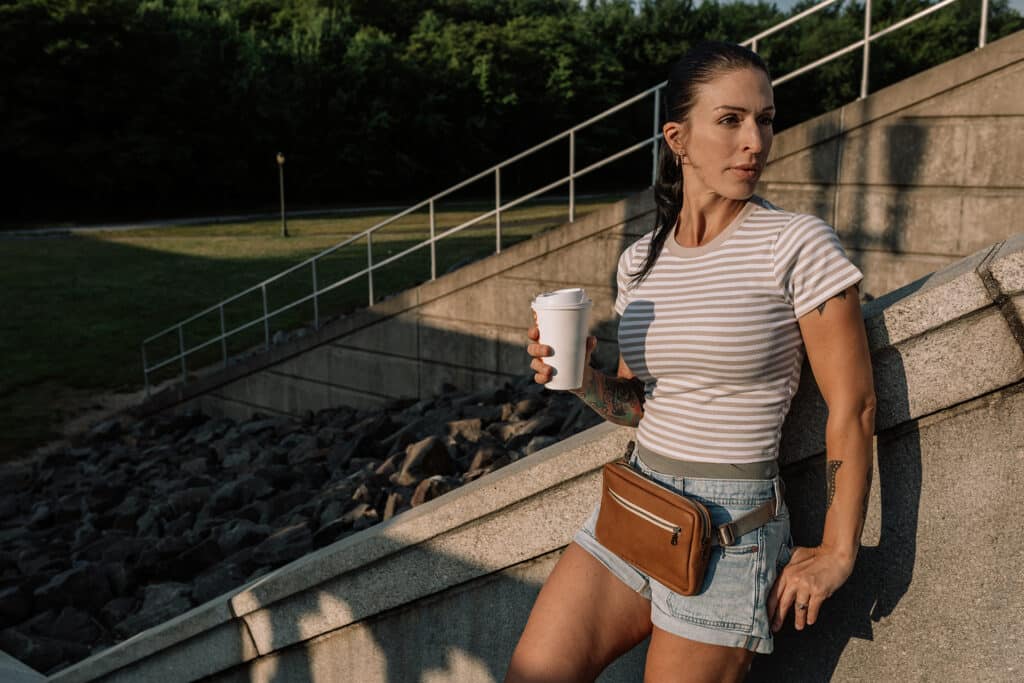 Brown Leather Fanny Pack, Perfect Gift for Wife