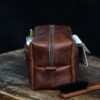 Men's Red Brown leather Toiletry Bag handcrafted in Pennsylvania