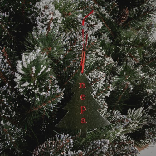 NEPA holiday ornament shaped in christmas tree