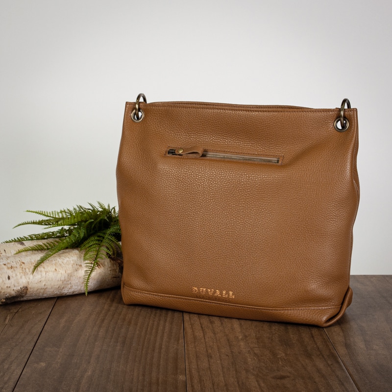 Light brown bag with zipper