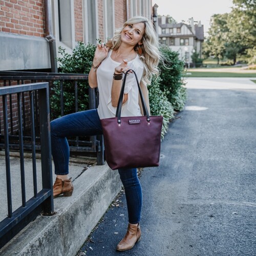 Women's Leather Shoulder Bag In Sangria Purple made from premium cowhide