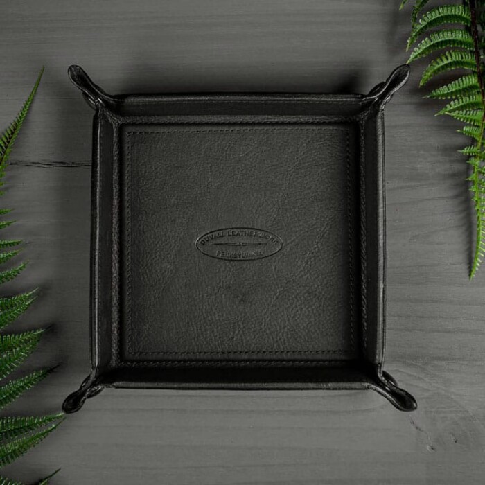 Black Leather Valet Tray • Duvall Leather