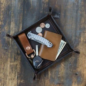 American Made Leather Valet Tray from premium cowhide leather