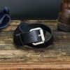 Men's Black Leather Rustic Belt Handmade from Full Grain Leather