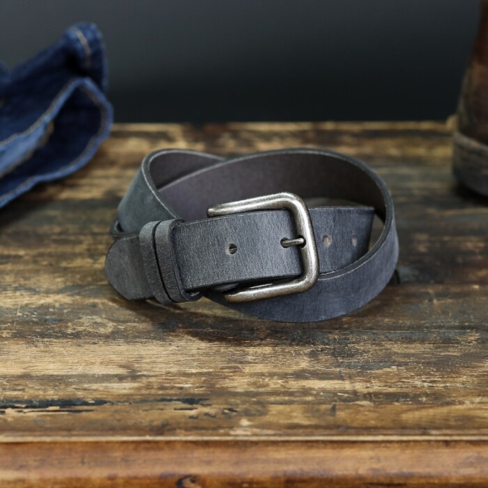 Gray Freelance Men's Leather Belt Made in the USA