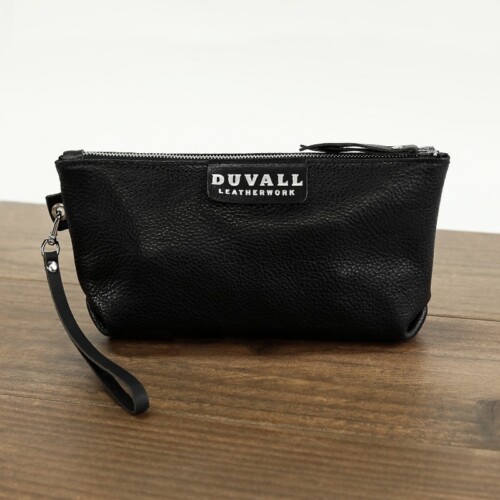 Black Cowhide Leather Arm Candy Wristlet Handmade by Duvall Leatherwork in PA