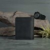 American made black leather notebook wallet