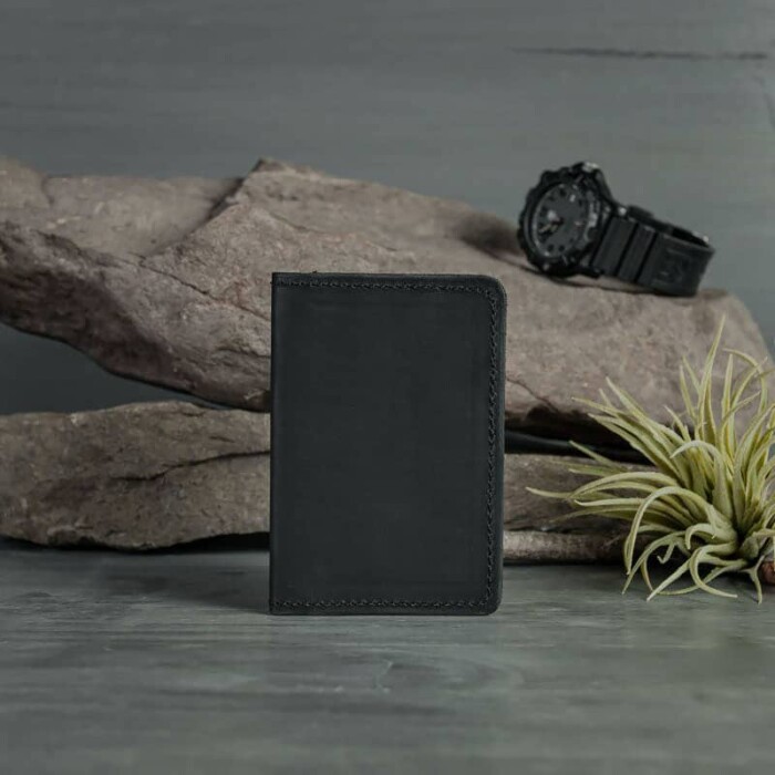 The Handcrafted black slim Wallet made in USA