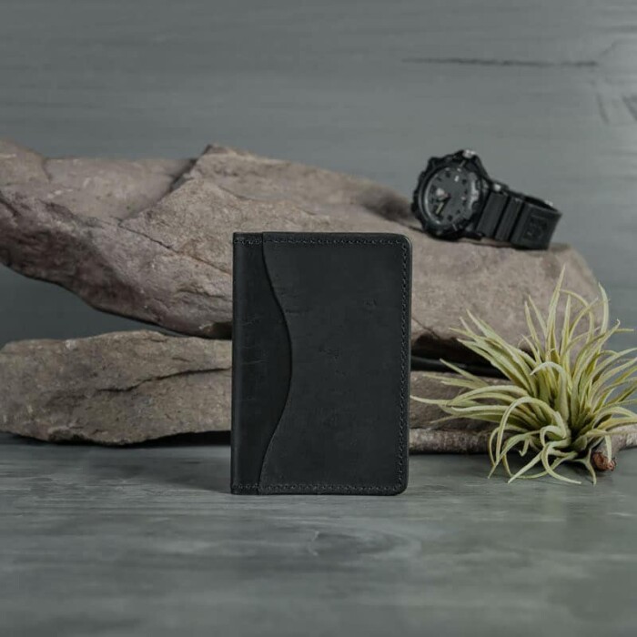 The Small Wallet made with premium black cowhide leather for real men