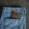 Men's credit card wallet in jean pocket