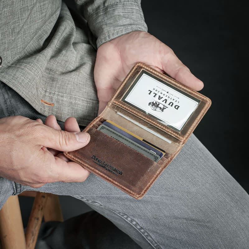 The Credit Card Wallet • With ID Window • Duvall Leatherwork
