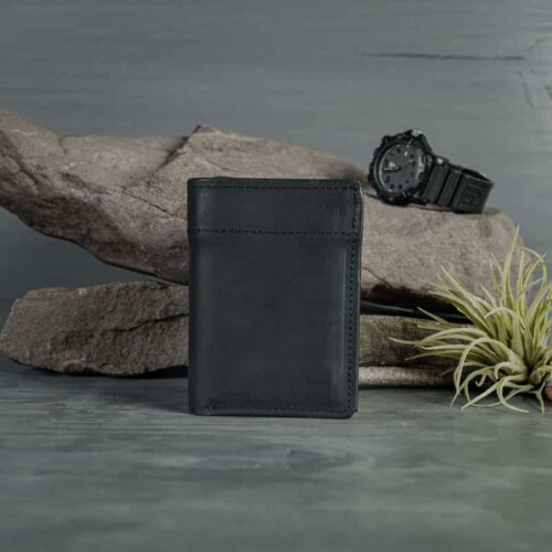 Men's Leather Trifold Wallet Handmade in America