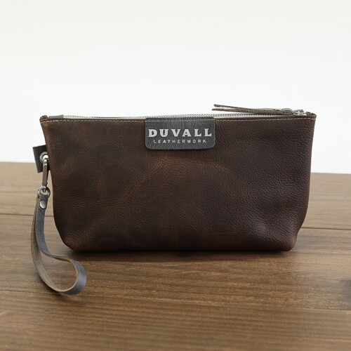 Ash Gray Cowhide Leather Arm Candy Wristlet Handmade by Duvall Leatherwork in Pennsylvania