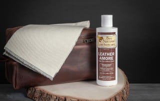 Leather Amore used for cleaning and conditioning leather goods