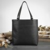 women's large black leather tote bag made in USA