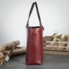 Smooth cowhide red leather tote bag