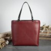 Crimson Red leather tote bag made by Duvall Leatherwork