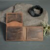 Bison leather wallet to hold lots of credit cards