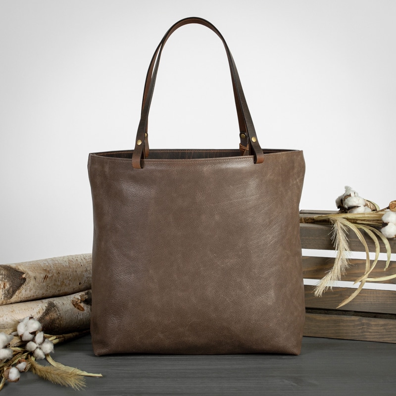 Women's deep brown extra large tote bag