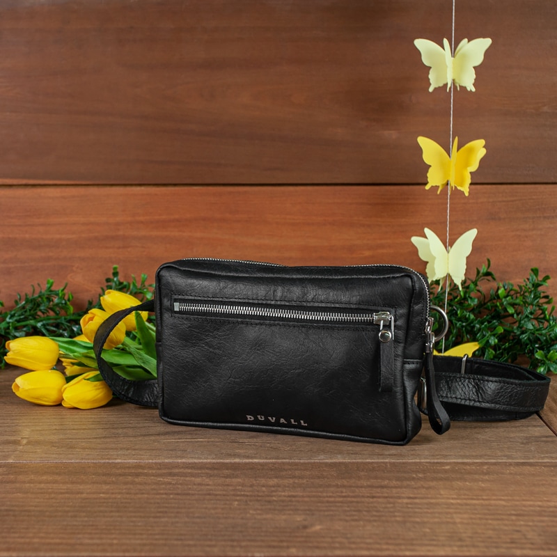 Black Leather Fanny Pack • Duvall Leatherwork • American Made