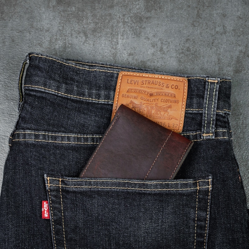 American made leather bifold wallet that fits in your pocket