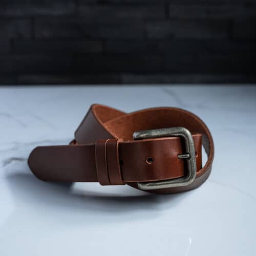 chestnut brown leather belt
