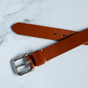 full grain leather belt in tan