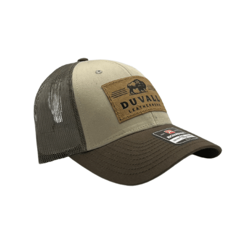 khaki with olive green patch hat
