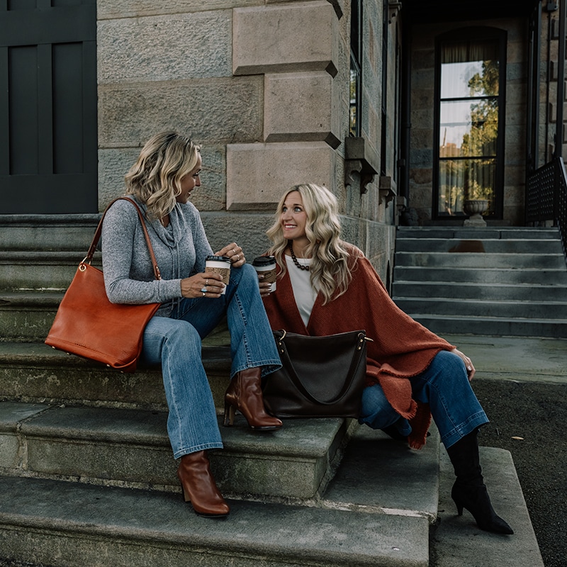 Burnt Orange and Dark Chocolate Brown Slouchy Leather Handbags, Great Fall Bags