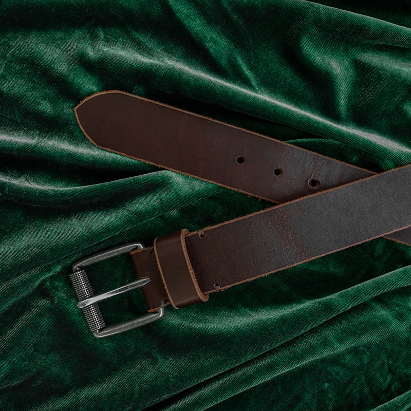 Brown Leather Rugged Belt for Men, Perfect Gift for Husband 