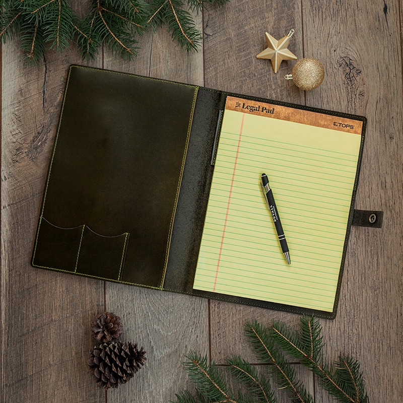 Pine Green Padfolio, Perfect for the Business Man