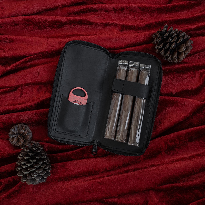 Black Leather Cigar Case, Perfect Gift for Men