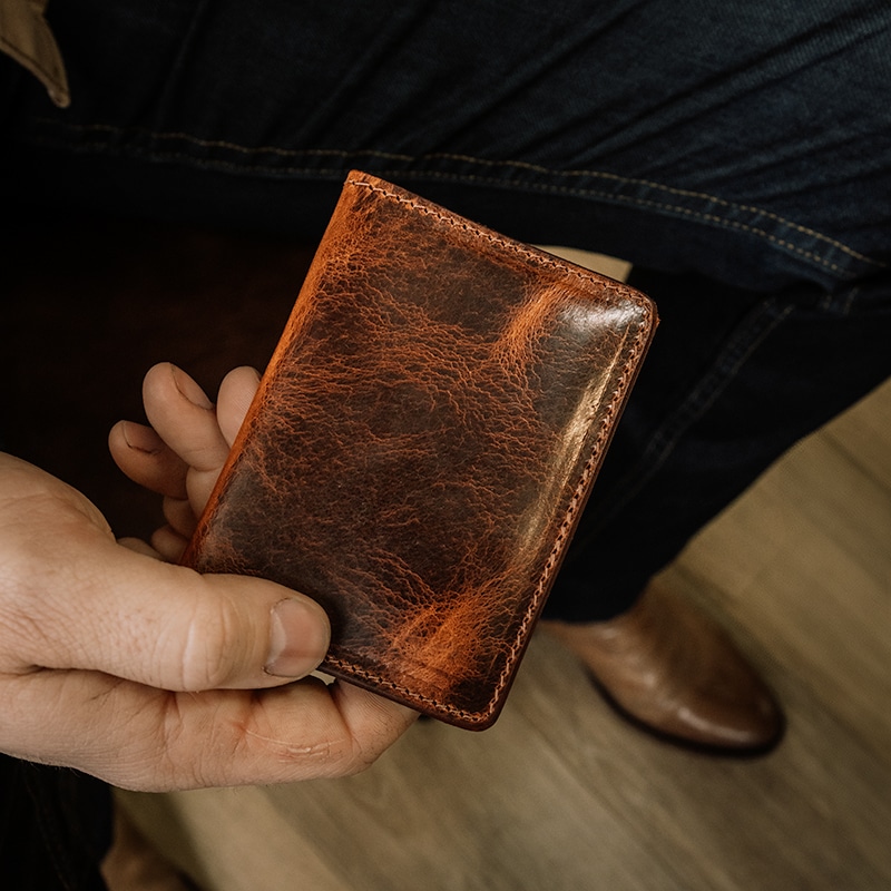 The Credit Card Wallet with ID WindowDakota Bison Leather